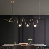 Modern Bronze Linear Island Light Unique Spiral Pendent Light for Dining Room