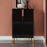 Aro Black Shoe Storage 18 Pairs Shoes Cabinet in Gold