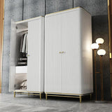 78,7-Zoll-Kleiderschrank im modernen, hellen, luxuriösen Stil mit mehreren Stauräumen in Weiß