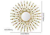 Luxury Elemy Metal Round Gold Wall Mirror Sun Shine Home Decor