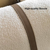 Sofá moderno de 87" Boucle blanco de 3 plazas tapizado convertible con almacenamiento lateral
