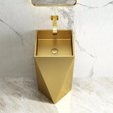 Gold Modern Luxury Stainless Steel Sink Pedestal Sink Freestanding
