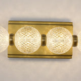 4-Light Clear Acylic Vanity Wall Light for Bathroom in Gold