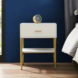 Nordic Blue Nightstand with Drawer & Shelf