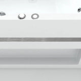 Bañera de hidromasaje rectangular de acrílico moderna de 60" con LED de cromaterapia