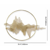 Natural Abstract Landscape Wall Decor 3D Gold Metal Wall Art