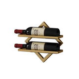 Estante para botellas de vino montado en la pared dorado Estante para vino colgante de metal para 12 botellas de 6 piezas