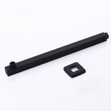 16 Inch Wall Mounted Solid Brass Square Shower Arm with Flange in Matte Black