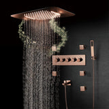 Wall-Mounted 23" Thermostatic Shower System in Gold 4 Functions