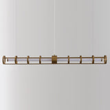 Moderne Goldzylinder-Kücheninsel-Licht-lineare Pendelleuchte für Esszimmer