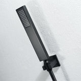 Système de douche de 16 "mural en noir 4 fonction thermostatique