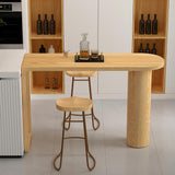 55" Modern Pine Wood  Long Bar Height Dinning Table Kitchen Bar Table