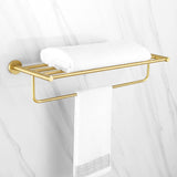 24インチの壁に取り付けられた真鍮の浴室の棚を磨いた金色のタオルラック付き