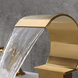 شلال موني على نطاق واسع مقبض الحمام بالوعة الحنفية في الذهب اللامع
