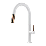 Dual-Function Single Handle Pull-Out Sprayer Single Hole Goose Neck Kitchen Faucet