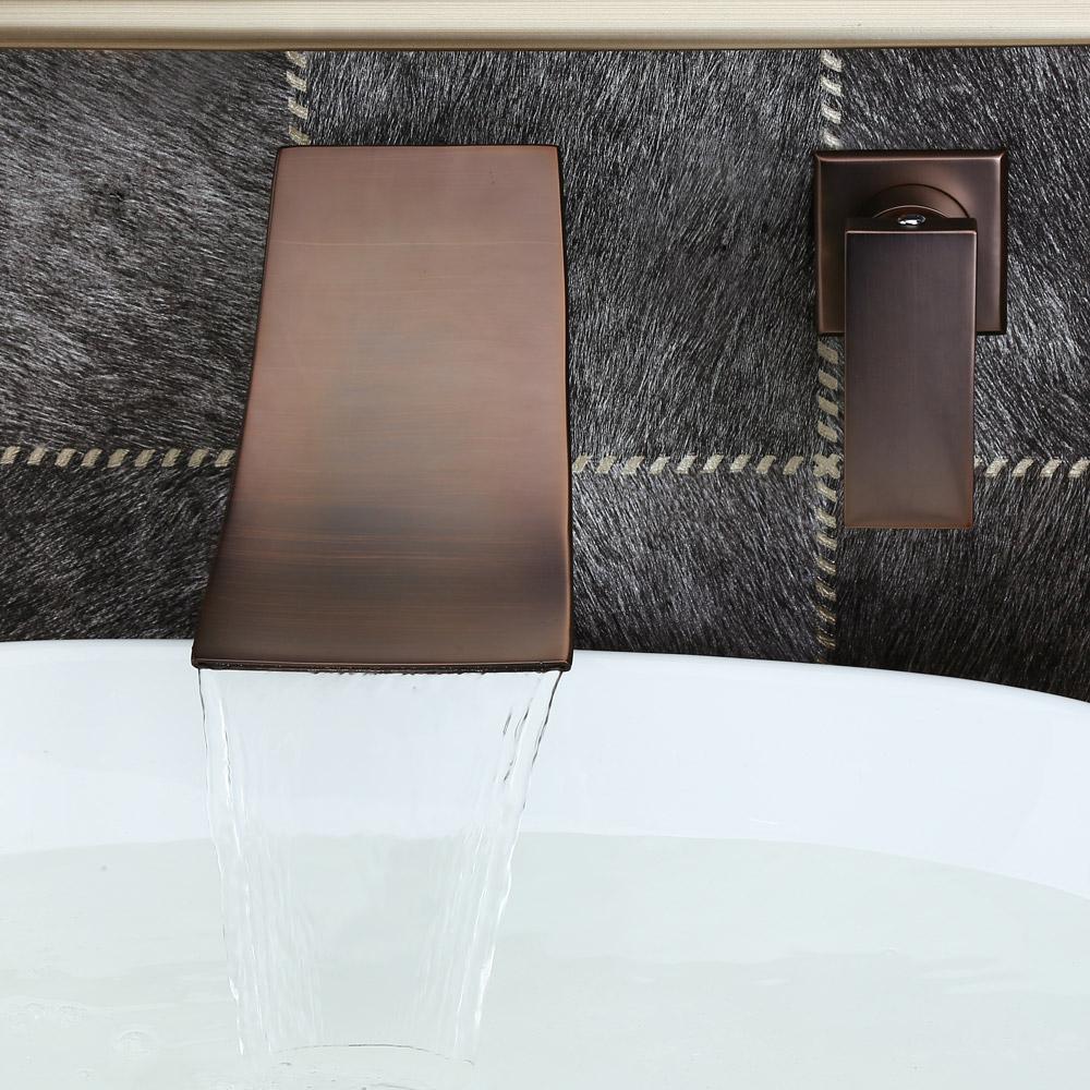 Shoop Waterfall Single Handle Wall-Mounted Bathroom Sink Faucet Oil Rubbed Bronze