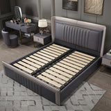 Cadre de lit plate-forme de lit king-lit moderne avec tête de lit à oreilles