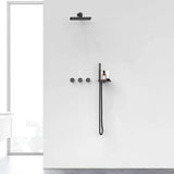 Système de douche à doubles fonctions murales avec vanne standard en noir