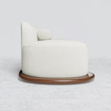 110 "Sofa incurvé en velours blanc moderne de 5 places avec base en bois bas du dos