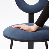 كراسي الطعام الأزرق الإبداعي الكرسي الجانبي المنجد الحديث (مجموعة من 2)