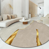 5' x 5' Circular Modern & Creative & Light Luxury Khaki Area Aug