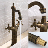 Chester Classic Style Double Cross Handle Single Hole Brass Vessel Bathroom Faucet
