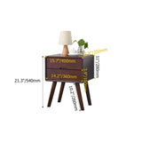 Nordic Wood Nightstand with 2 Drawers Small Bedside Table with Storage, Natrual