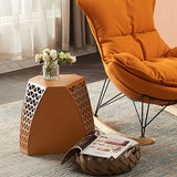 Reposapiés de cuero otomano naranja hexagonal moderno de 16 "para sala de estar
