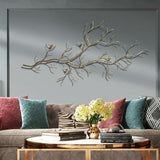 Luxury Creative Metal Branch & Birds Wall Decor Home Art in Gold