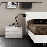 Modern Nightstand White Nightstand Wood Cabinet Bedside Table with 2 Drawers for Bedroom