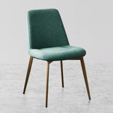 Mid-Century Modern Green Dining Chair Armless Upholstered Side Chair Set of 2