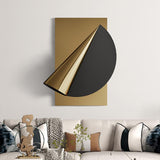 Gold & Black Geometric Metal Wall Decor Background Hand-Forged Art