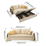 72.8 "قابلة للتحويل أريكة نائمة كاملة ليث هير منجدة سرير أريكة تخزين