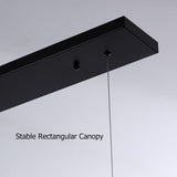 Moderne lineare schwarze Kücheninsel-Leuchte 6-Licht-Quadrat-Pendelleuchte