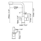 Stev Antik-Messing-Einloch-Doppelgriff-Küchenarmatur mit Wasserfilterung