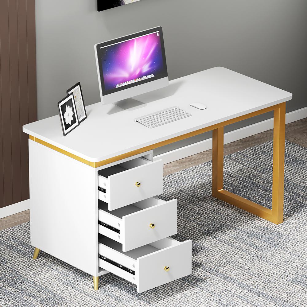 Modern Computer Desk with Storage in Walnut – Wehomz