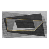 Moderner abstrakter Teppich in Grau und Gold, rechteckig, 1,5 x 1,8 m