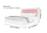 Modern Upholstered Cal King Bed Platform Bed Frame  with Wingback Headboard