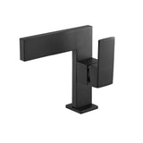 Ultra-Thin Matte Black Single Handle Waterfall Bathroom Sink Faucet Solid Brass Single Hole