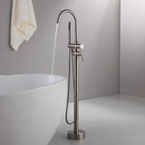 Brewst Modern Modern Nickel Freistanding Bathond Faucet Faucet Wand Wand Solid Brass