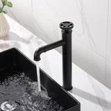 Ruth Industrial Matte Black Single Hole Bathroom Vessel Sink Faucet Single Handle Solid Brass