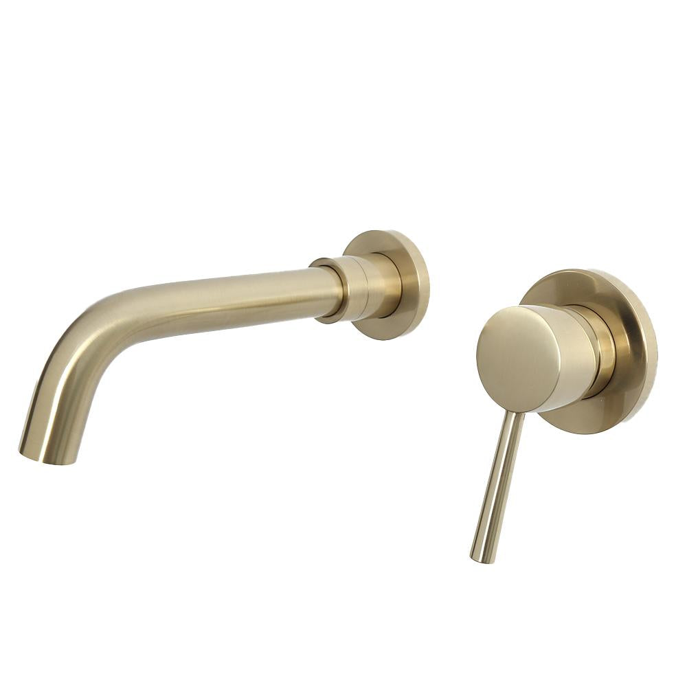 Brushed Brass Single Lever Wall Mounted Bathroom Faucet Swivel Sink Faucet Brass