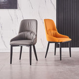 Modern Upholstered Dark Gray Dining Chair (Set of 2)