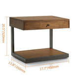 Nussbaum Schlafzimmer Nachttisch mit Schublade mit Regal Nachttisch Holz &amp; schwarzes Metall