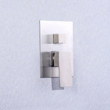 Dree Modern 12" Wall Mount LED Square Showerhead & Hand Shower System in Brushed Nickel