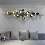 Modern Abstract Metal Wall Decor with Geometric Overlapping Design