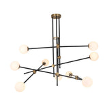 Modern 12-Light Warm Light Sputnik Chandelier in Black & Gold