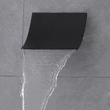 Modern Stylish Wall Mount Stainless Steel Waterfall Shower Head Finished in Matte Black