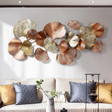 Luxury Gold Ginkgo Leaves Metal Wall Decor Home Art 53.9