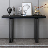 47 "Table accent d'entrée Table de console étroite bois et métal noir en grand